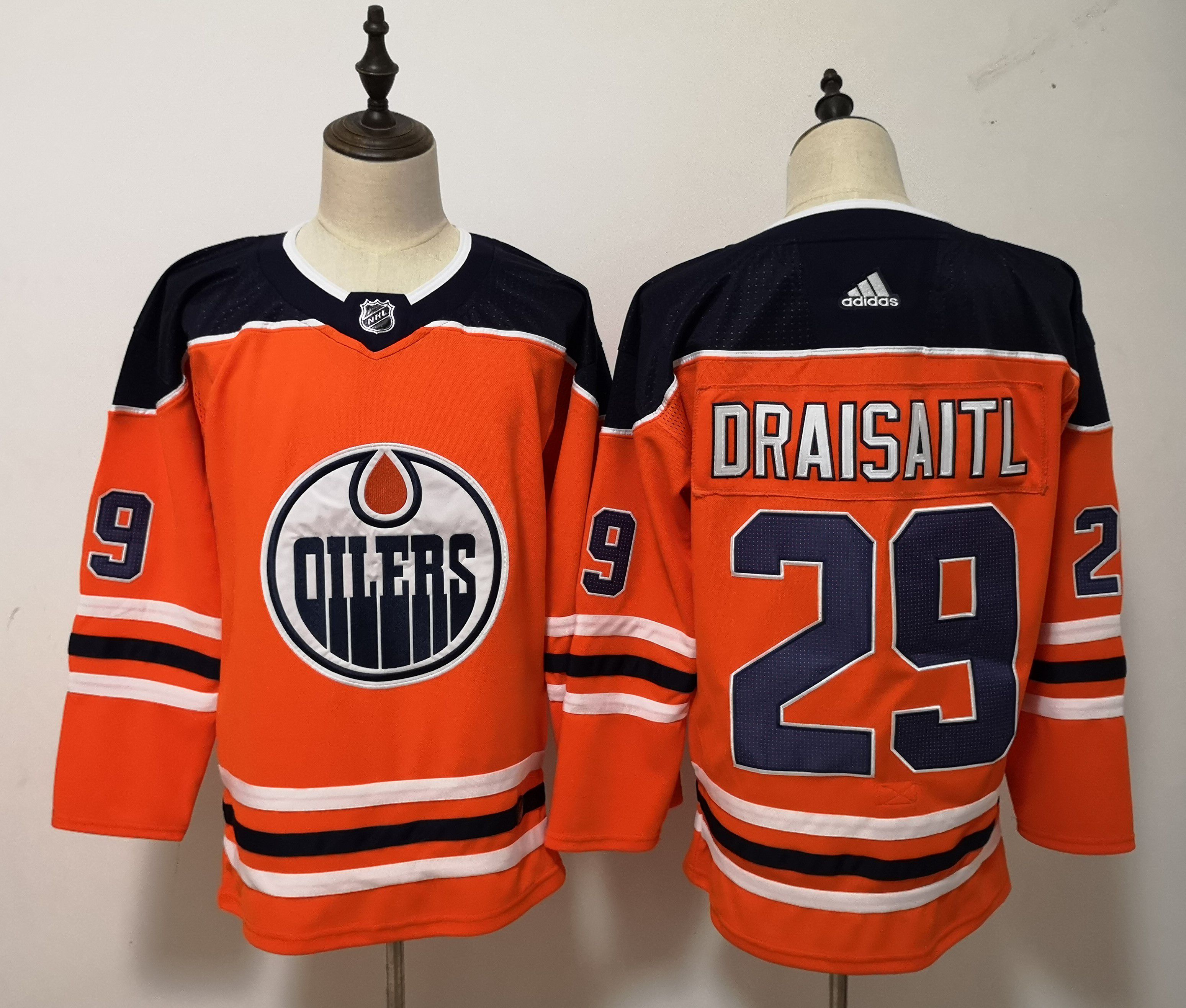 Men Edmonton Oilers 29 Draisaitl Orange Adidas Alternate Authentic Stitched NHL Jersey
